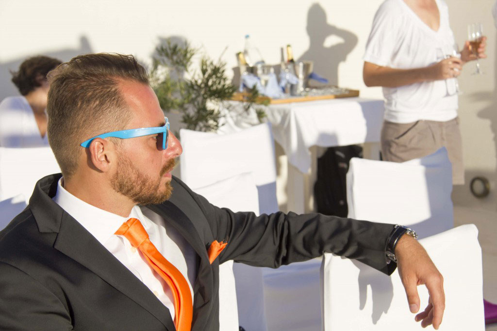 Matrimonio Santorini Rainbow dettagli colorati