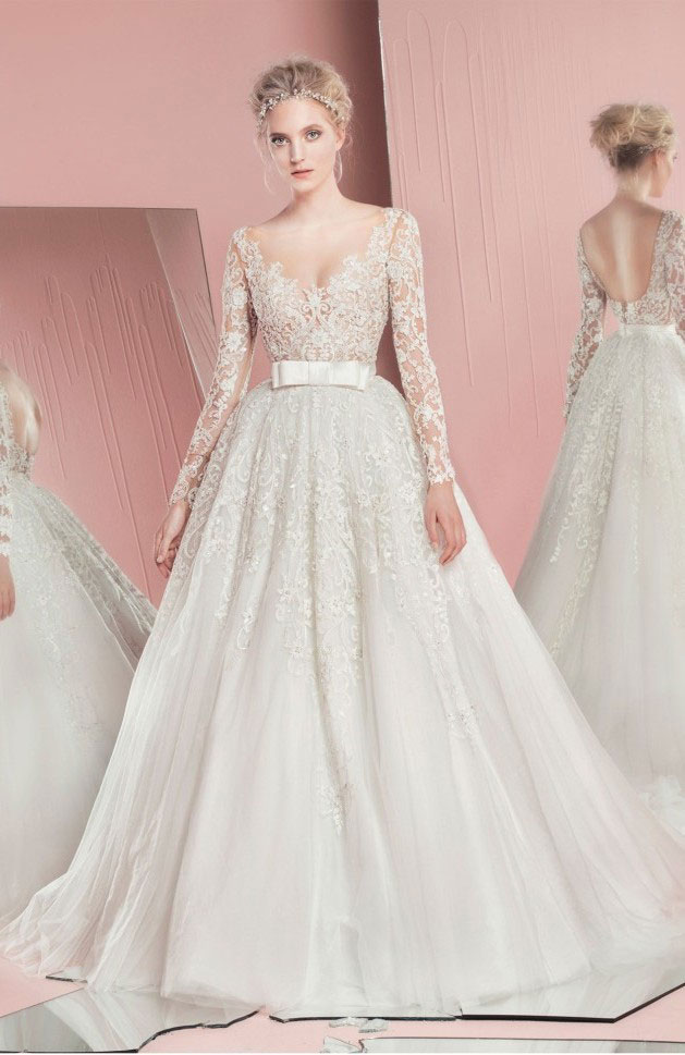 sposa Capricorno abito maniche lunghe