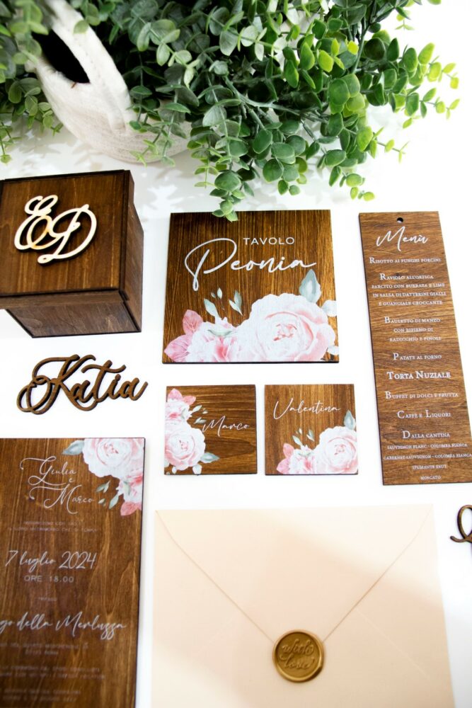 La stampa diretta per personalizzare il Wedding Decor - Stampa su coordinato legno wengè
