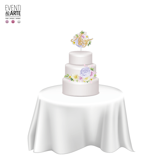 Wedding Cake con Topper personalizzato
